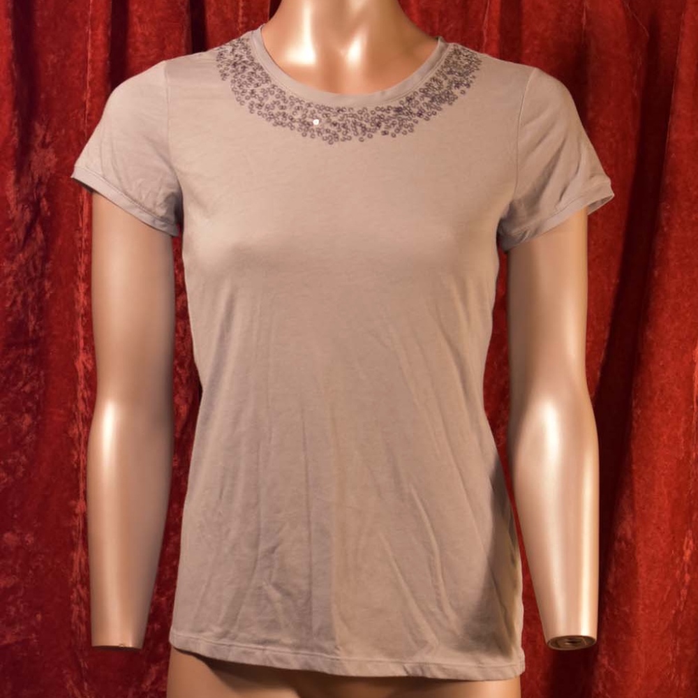 Banana Republic: Grey Top with Sequin Accents